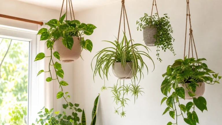 Plantas colgantes de interior: especies fáciles, cuidados y dónde colocarlas