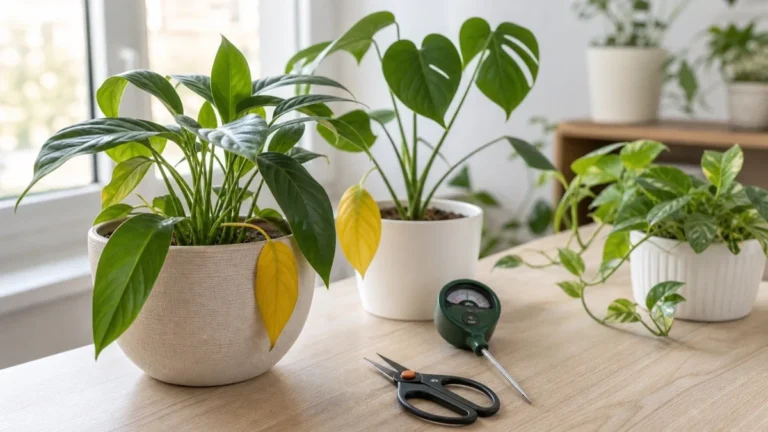 Hojas amarillas en plantas de interior: causas y qué hacer